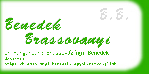 benedek brassovanyi business card